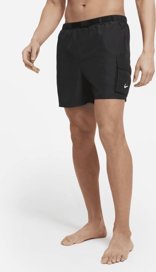 Nike Opvouwbare zwembroek met riem voor heren (13 cm) Zwart
