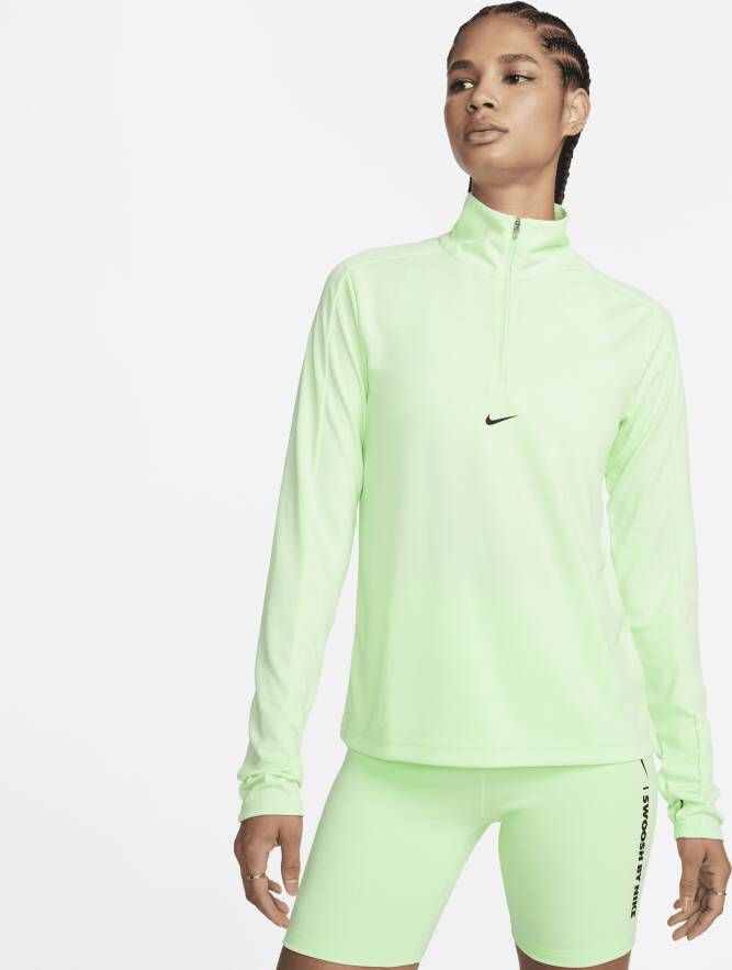 Nike Pacer Dri-FIT damestrui met korte rits Groen