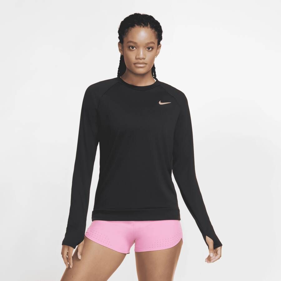 Nike Pacer Hardlooptop met ronde hals voor dames Zwart