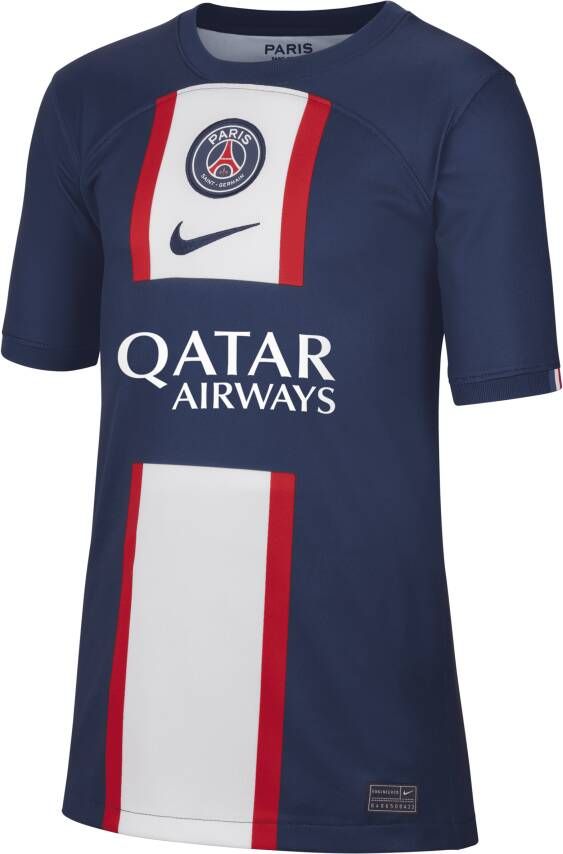 Nike Paris Saint-Germain 2022 23 Stadium Thuis voetbalshirt met Dri-FIT voor kids Blauw
