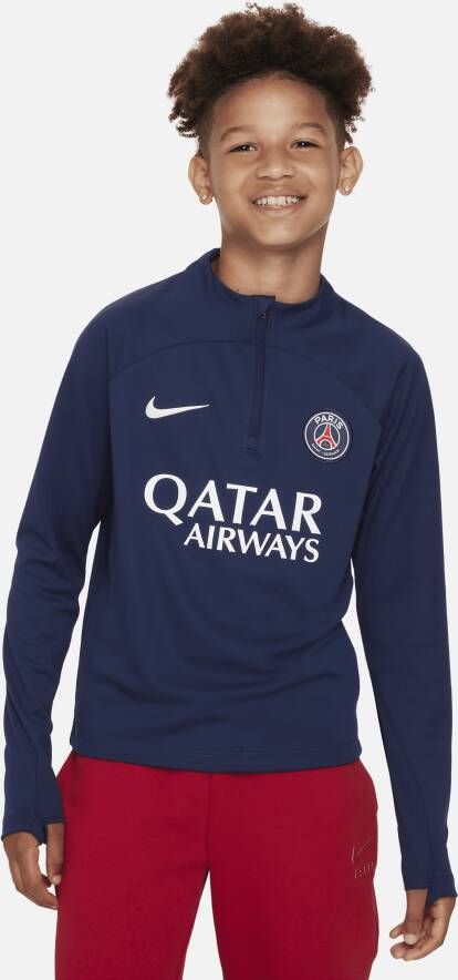 Nike Paris Saint-Germain Academy Pro Dri-FIT knit voetbaltrainingstop voor kids Blauw