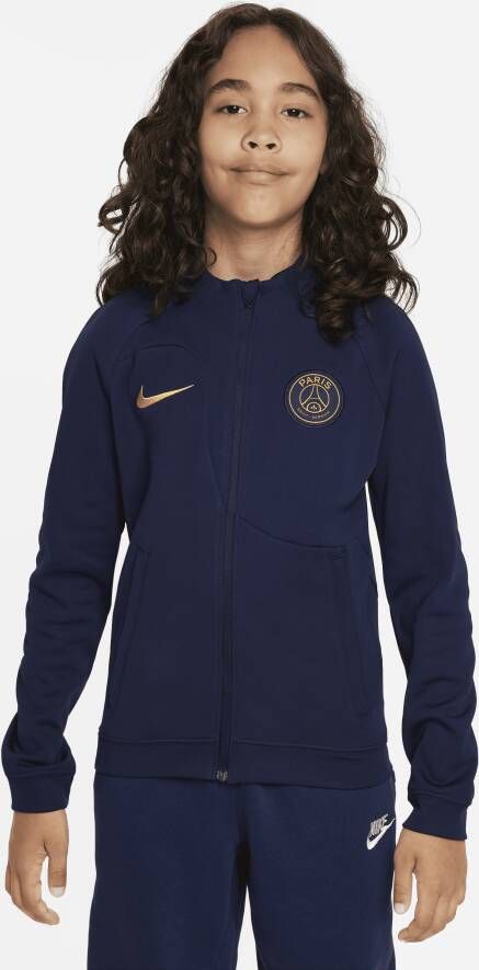 Nike Paris Saint-Germain Academy Pro Thuis knit voetbaljack met graphic voor kids Blauw