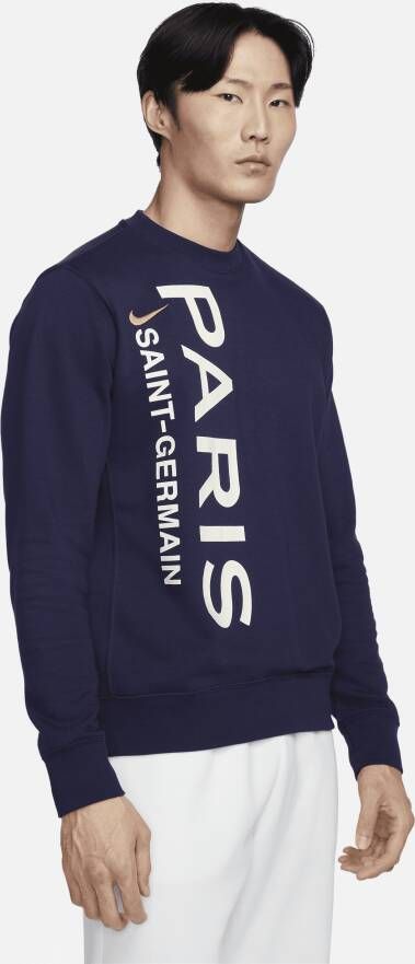 Nike Paris Saint-Germain Club voetbalshirt van sweatstof met ronde hals voor heren Blauw