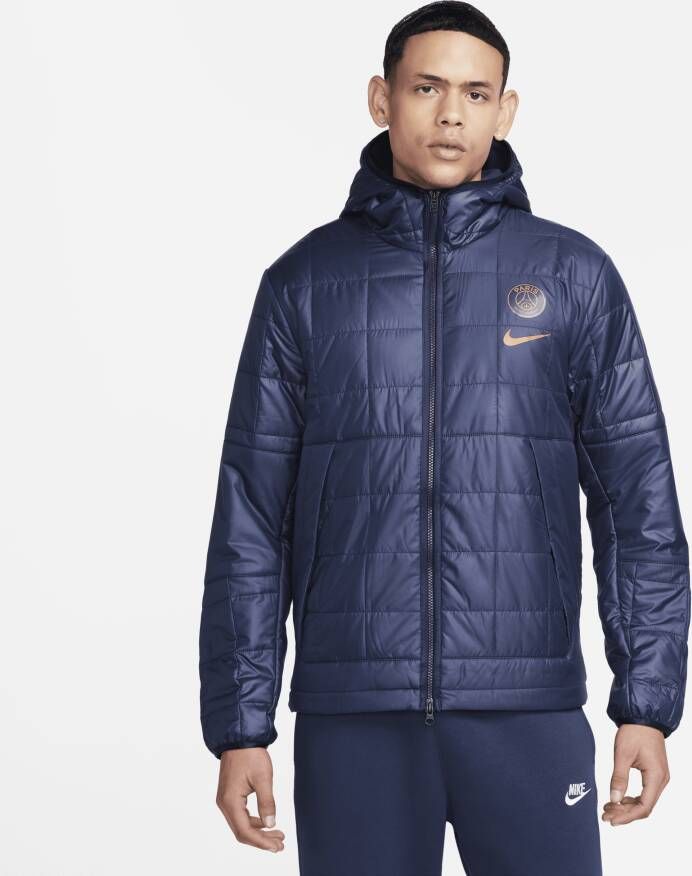 Nike Paris Saint-Germain herenjack met capuchon en voering van fleece Blauw