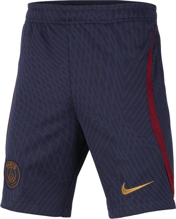 Nike Paris Saint-Germain Strike Dri-FIT knit voetbalshorts voor kids Blauw