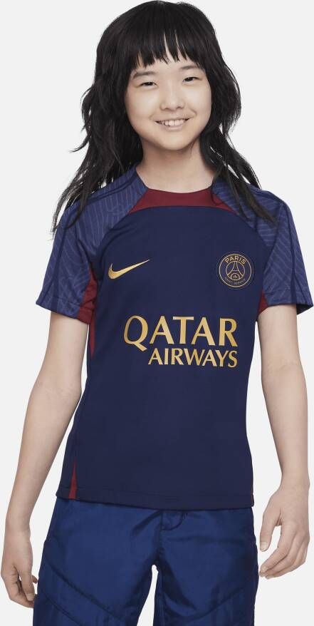 Nike Paris Saint-Germain Strike Dri-FIT knit voetbaltop voor kids Blauw