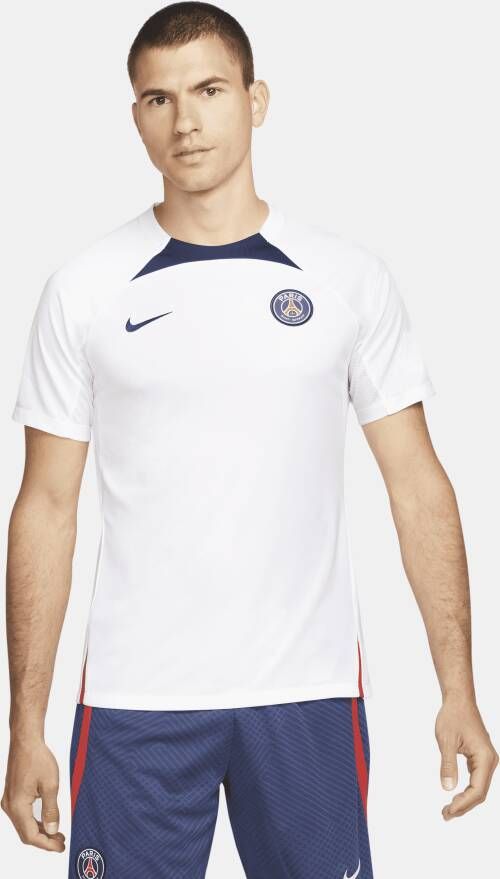 Nike Paris Saint-Germain Strike Dri-FIT voetbaltop met korte mouwen voor heren Wit