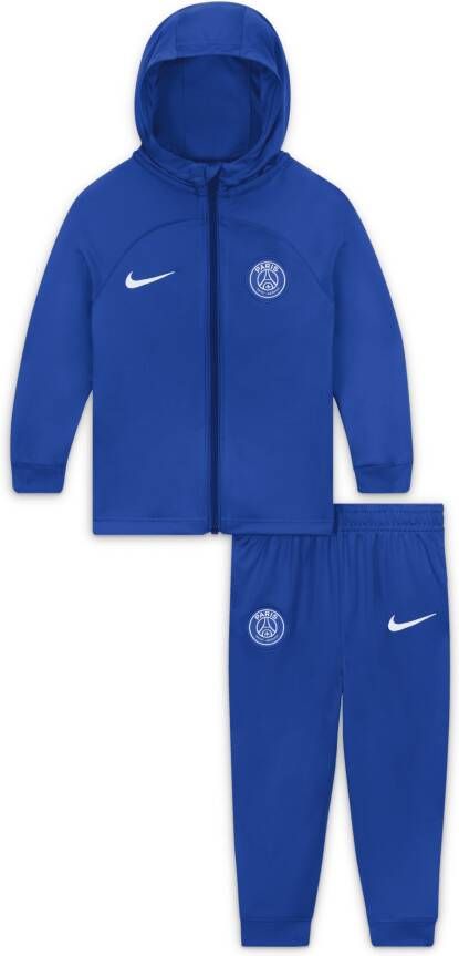 Nike Paris Saint-Germain Strike Dri-FIT voetbaltrainingspak met capuchon voor baby's peuters Blauw