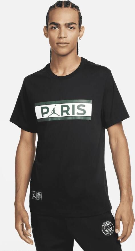 Jordan Paris Saint Germain Wordmark Tee Zwart Black Heren