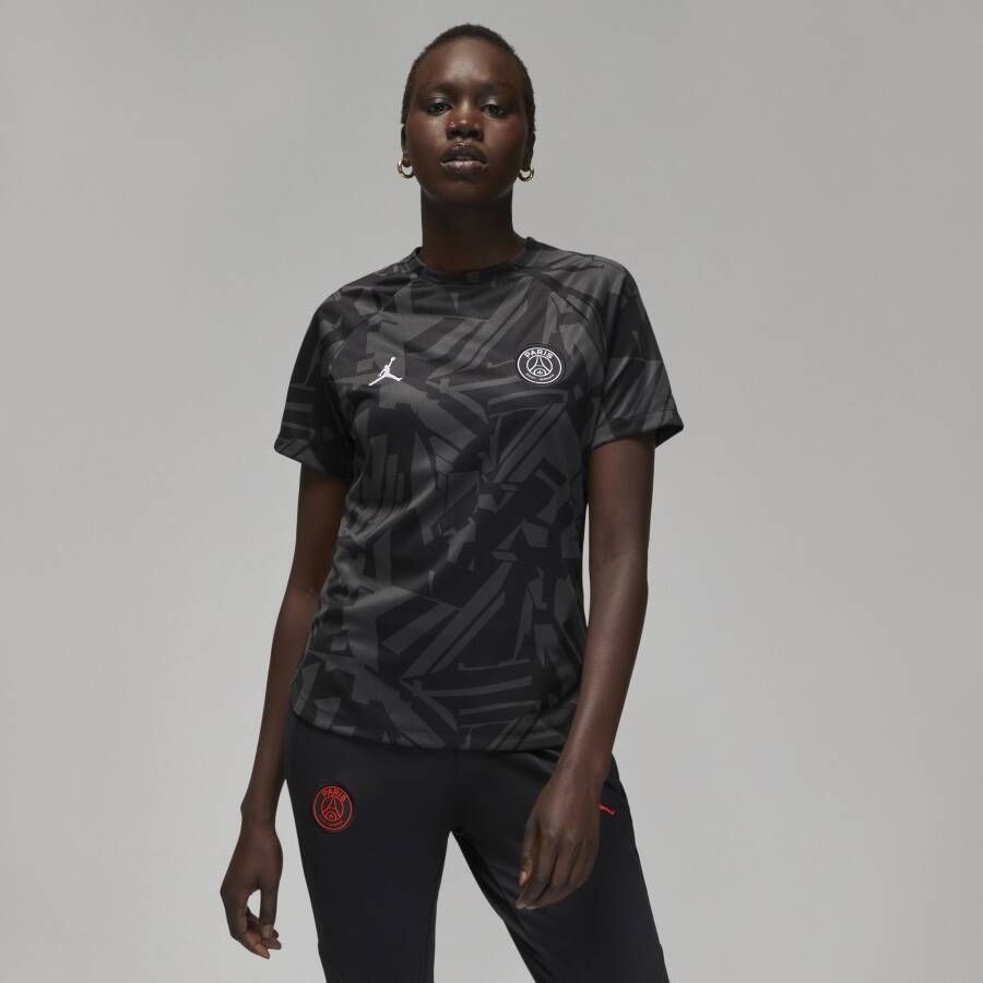 Nike Paris Saint-Germain Uit Dri-FIT warming-uptop voor dames Zwart