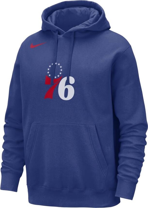 Nike Philadelphia 76ers Club NBA-hoodie voor heren Blauw