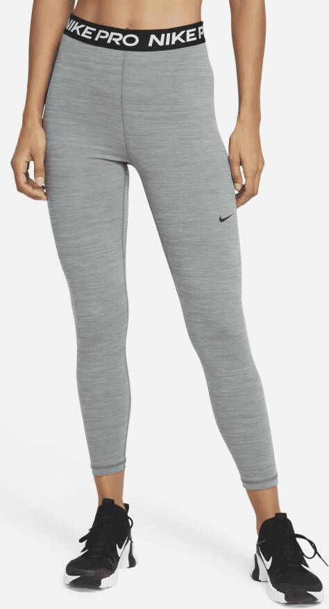 Nike Pro 365 7 8-legging met mesh vlak en hoge taille voor dames Grijs