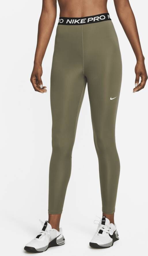 Nike Pro 365 7 8-legging met mesh vlak en hoge taille voor dames Groen