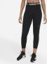 Nike Pro korte legging met mesh vlakken en halfhoge taille voor dames Zwart - Thumbnail 2