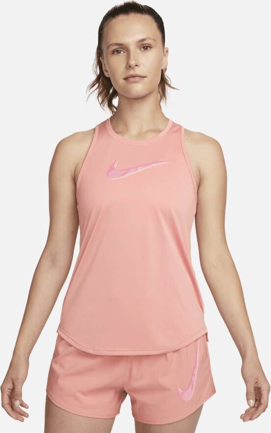 Nike Dri-FIT Swoosh hardlooptanktop voor dames Roze