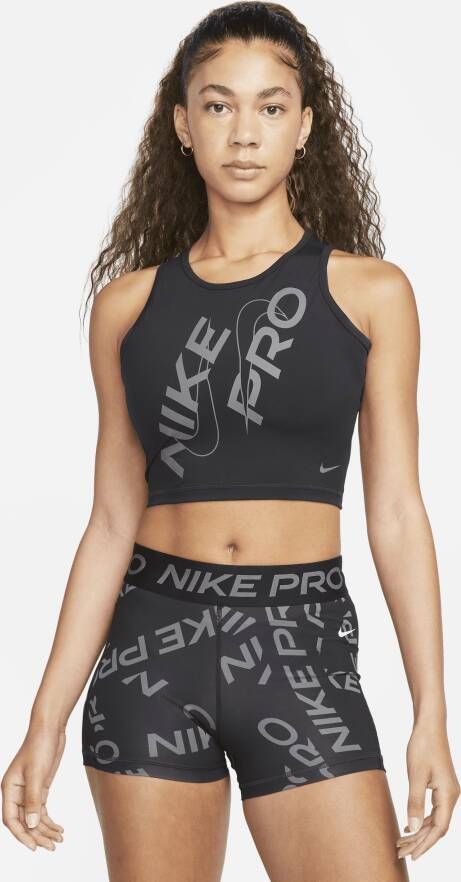 Nike Pro Dri-FIT cropped tanktop voor dames Zwart