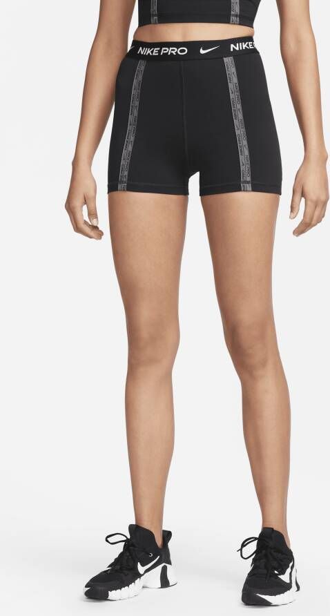 Nike Pro Dri-FIT damesshorts met hoge taille (8 cm) Zwart