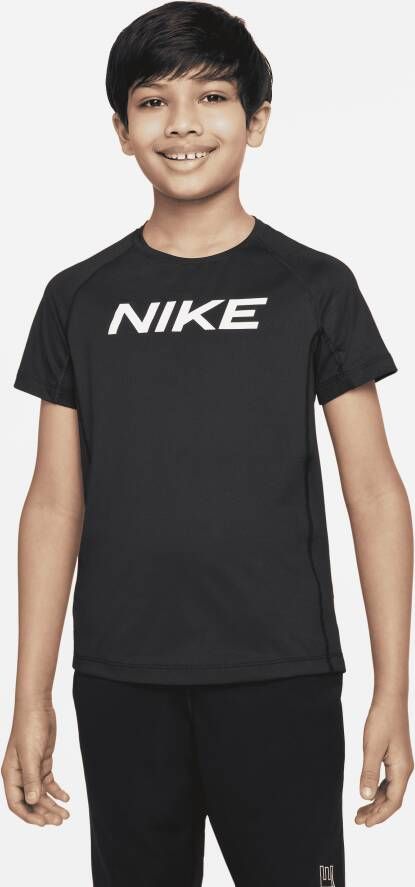 Nike Pro Dri-FIT Jongenstop met korte mouwen Zwart