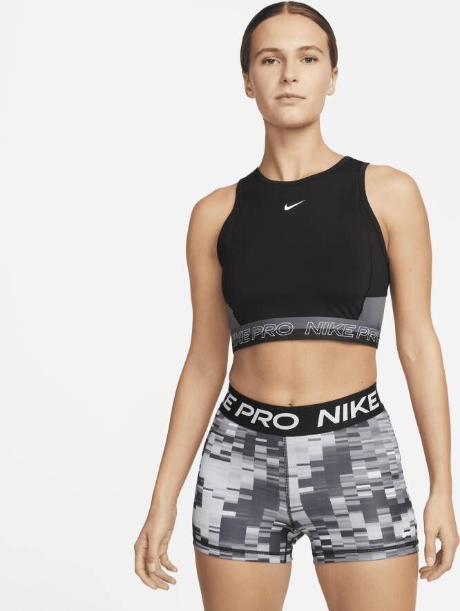 Nike Pro Dri-FIT Korte trainingstanktop voor dames Zwart