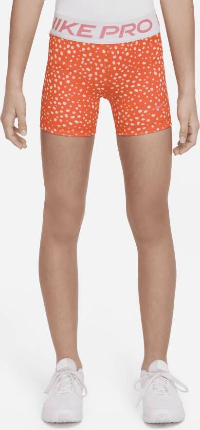 Nike Pro Dri-FIT Meisjesshorts (8 cm) Oranje