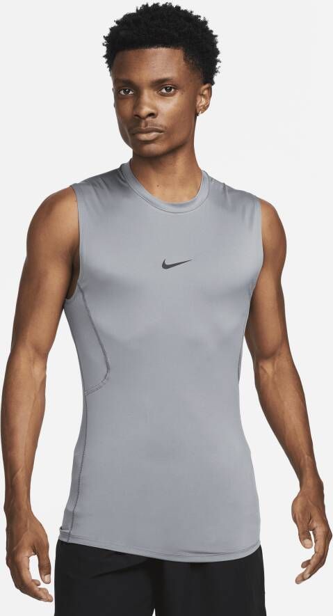 Nike Pro Dri-FIT strakke mouwloze fitnesstop voor heren Grijs