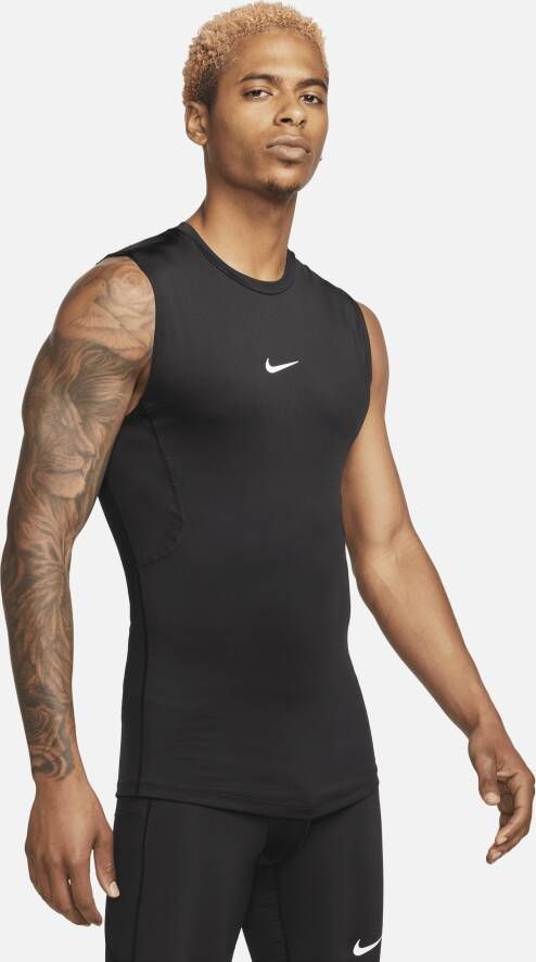 Nike Pro Dri-FIT strakke mouwloze fitnesstop voor heren Zwart