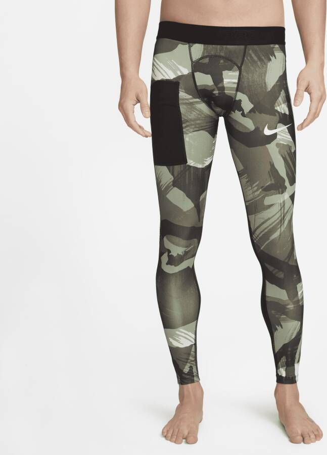 Nike Pro Dri-FIT Tights met camouflageprint voor heren Groen