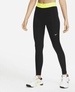 Nike Pro Legging met halfhoge taille en mesh vlakken voor Zwart