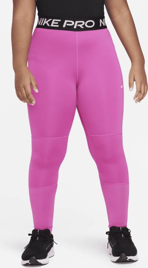 Nike Pro Dri-FIT legging voor meisjes (Ruimere maten) Roze