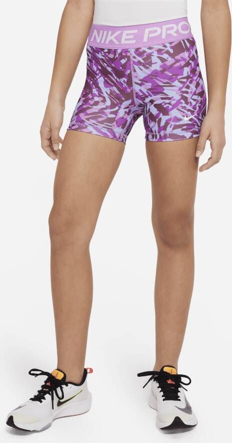 Nike Pro Meisjesshorts (8 cm) Paars