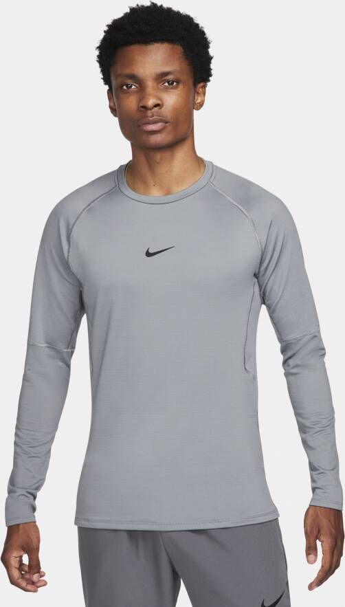 Nike Pro Warm Herentop met lange mouwen Grijs