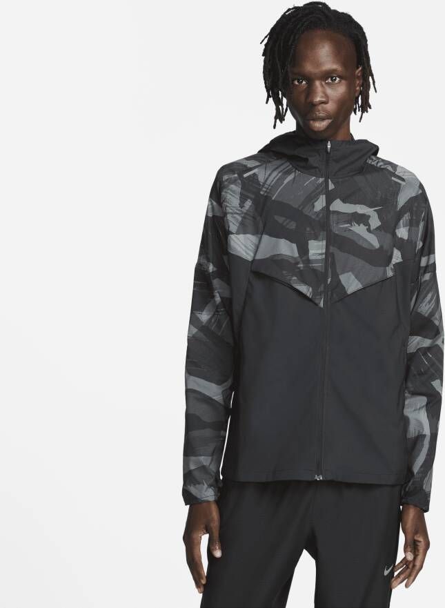 Nike Repel Windrunner Hardloopjack met camouflageprint voor heren Zwart