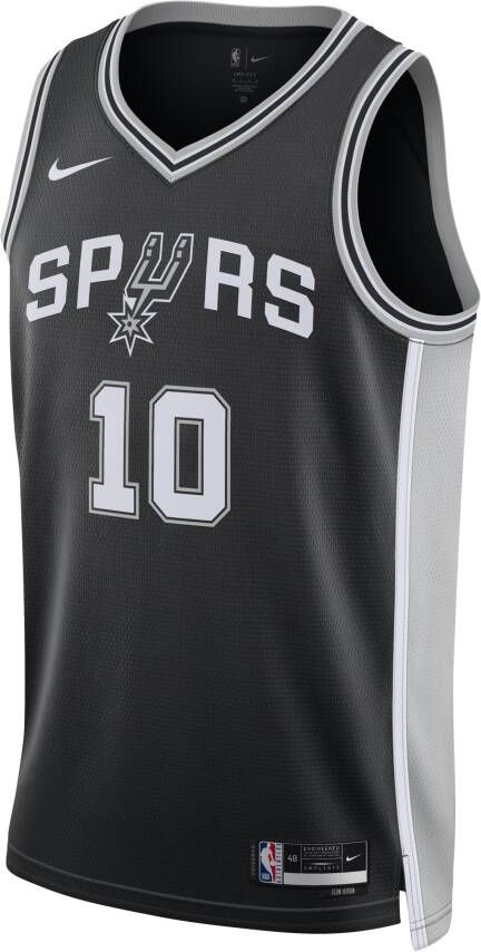 Nike San Antonio Spurs Icon Edition 2022 23 Dri-FIT Swingman NBA-jersey voor heren Zwart