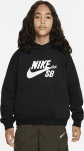 Nike SB Icon Fleece EasyOn oversized hoodie voor kids Zwart