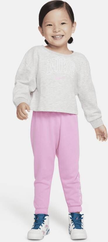 Nike Set met top met ronde hals en joggingbroek voor baby's (12-24 maanden) Roze