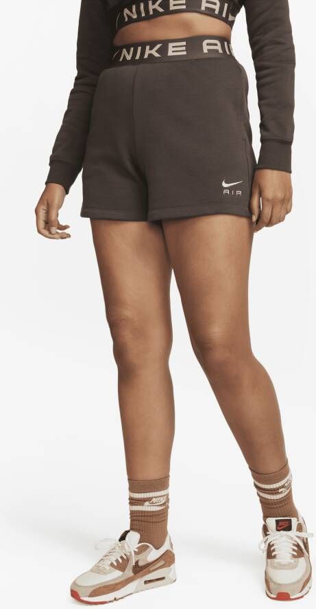 Nike Sportswear Air fleeceshorts met hoge taille voor dames Bruin