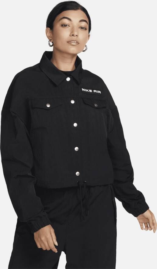 Nike Sportswear Air oversized kort damesjack Zwart