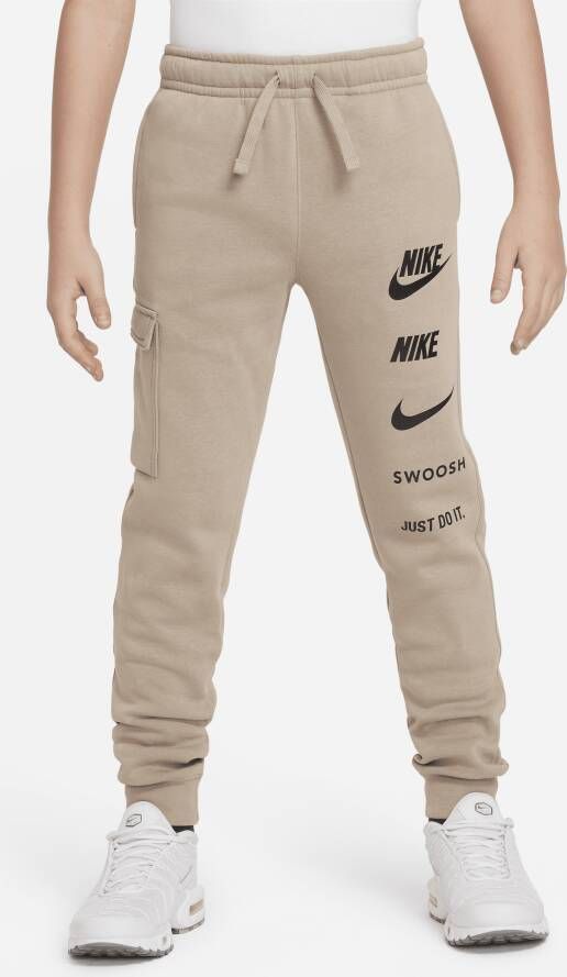 Nike Sportswear Cargobroek van fleece voor jongens Bruin