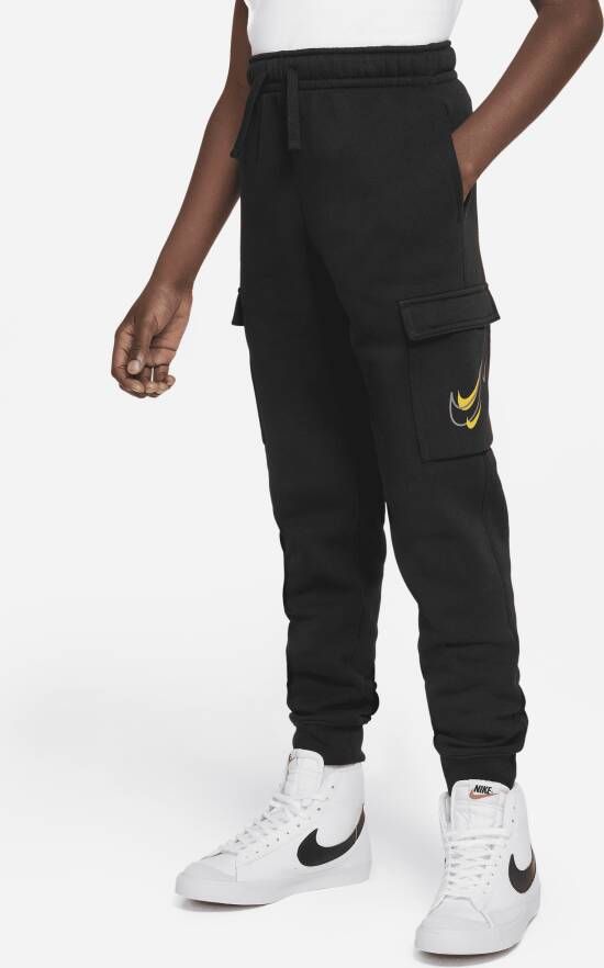 Nike Sportswear Cargobroek van fleece voor jongens Zwart