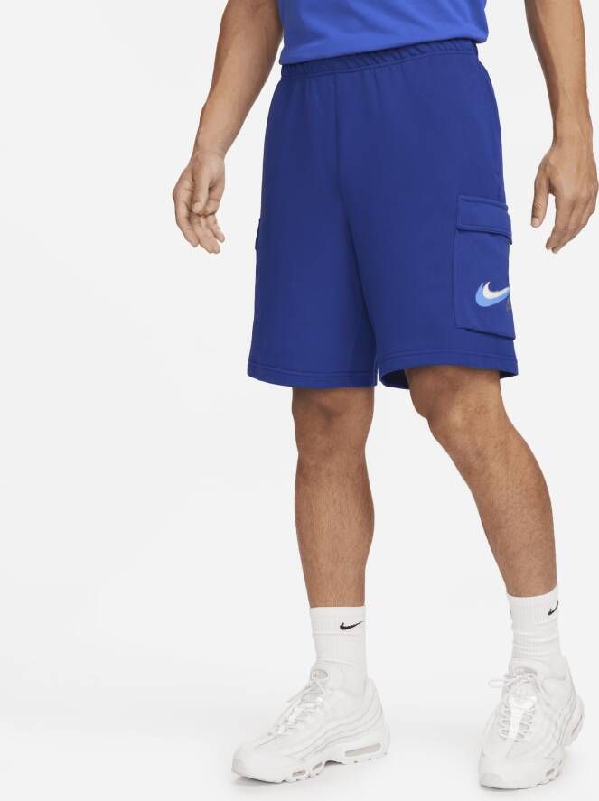 Nike Sportswear cargoshorts van sweatstof voor heren Blauw