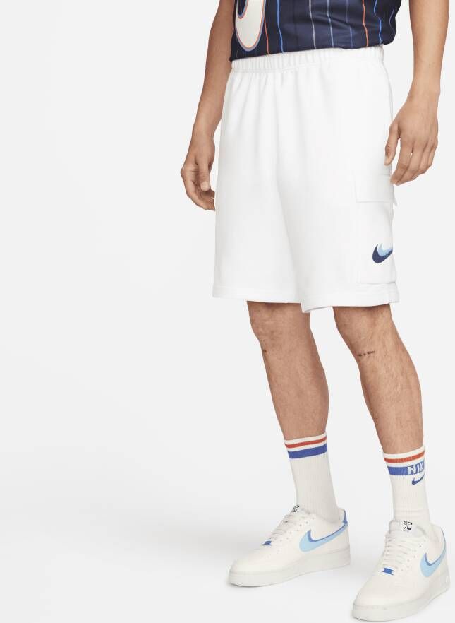 Nike Sportswear cargoshorts van sweatstof voor heren Wit