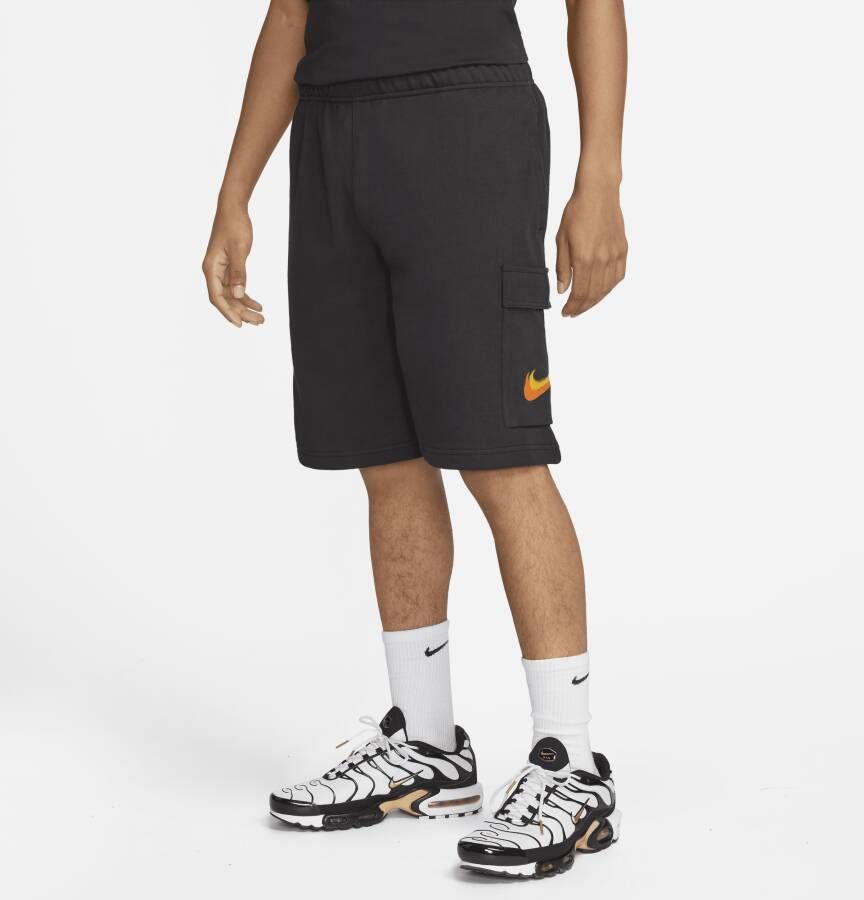Nike Sportswear cargoshorts van sweatstof voor heren Zwart
