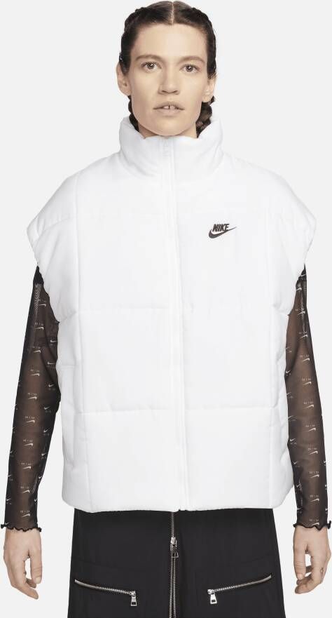 Nike Sportswear Classic Puffer Therma-FIT ruimvallende bodywarmer voor dames Wit