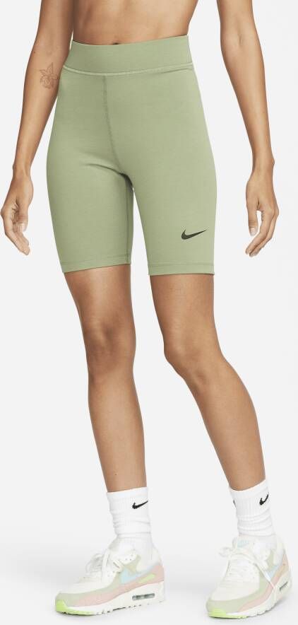 Nike Sportswear Classic bikeshorts met hoge taille voor dames (21 cm) Groen