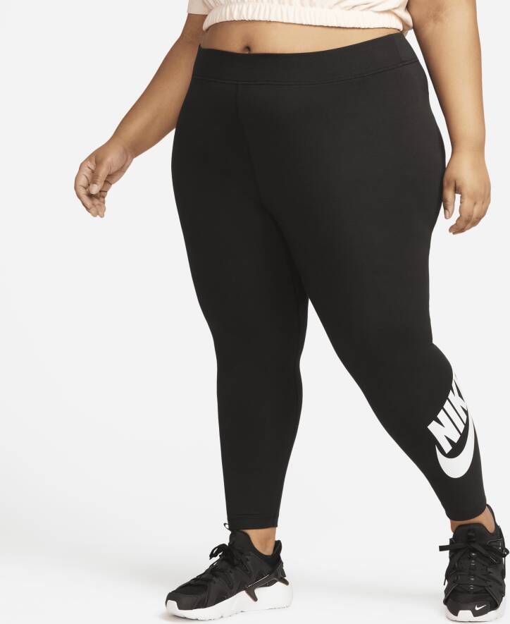 Nike Sportswear Classics legging met graphic en hoge taille voor dames (Plus Size) Zwart