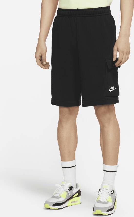 Nike Sportswear Club Cargoshorts van sweatstof voor heren Zwart
