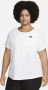 Nike Sportswear Club Essentials T-shirt voor dames (Plus Size) Wit - Thumbnail 1