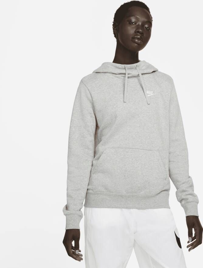 Nike Sportswear Club Fleece Dameshoodie met trechterhals Grijs