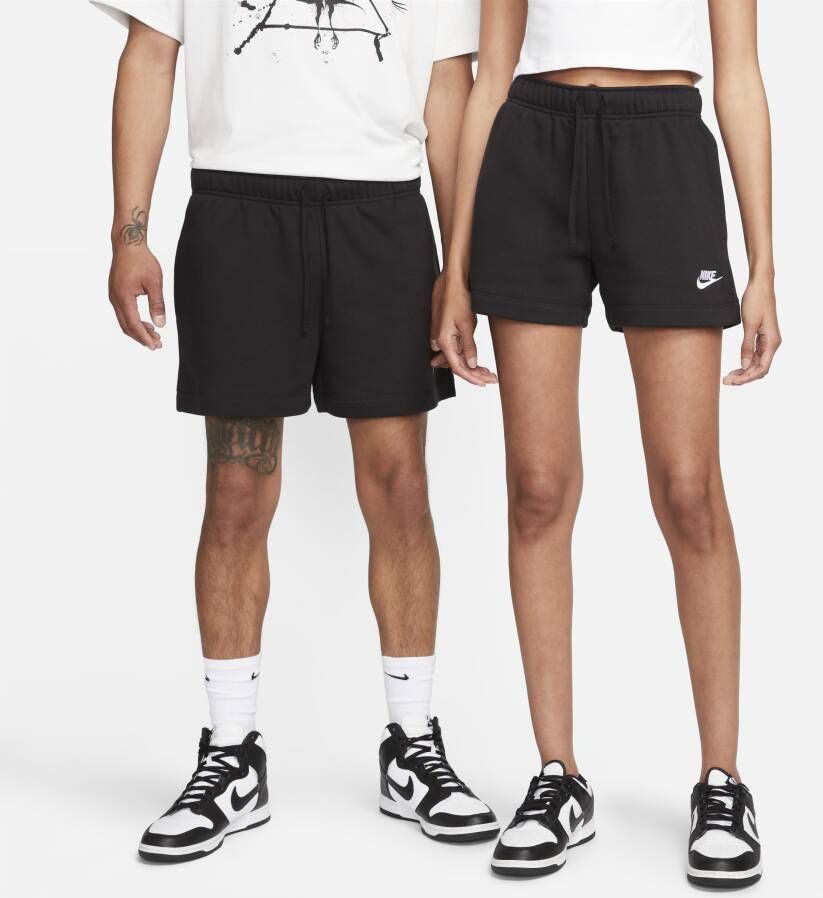 NIKE Sportswear Club Fleece Wo 's Mid-rise Shorts Sportshorts Kleding black white maat: S beschikbare maaten:S M L