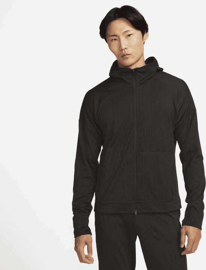 Nike Yoga Dri-FIT hoodie van jerseymateriaal met rits voor heren Zwart